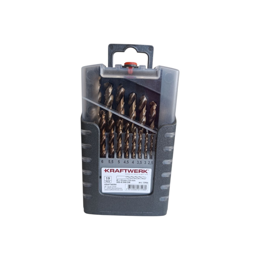 Kraftwerk 13904-Σετ τρυπανιών 19 τεμαχίων HSS E-1 Κοβαλτίου